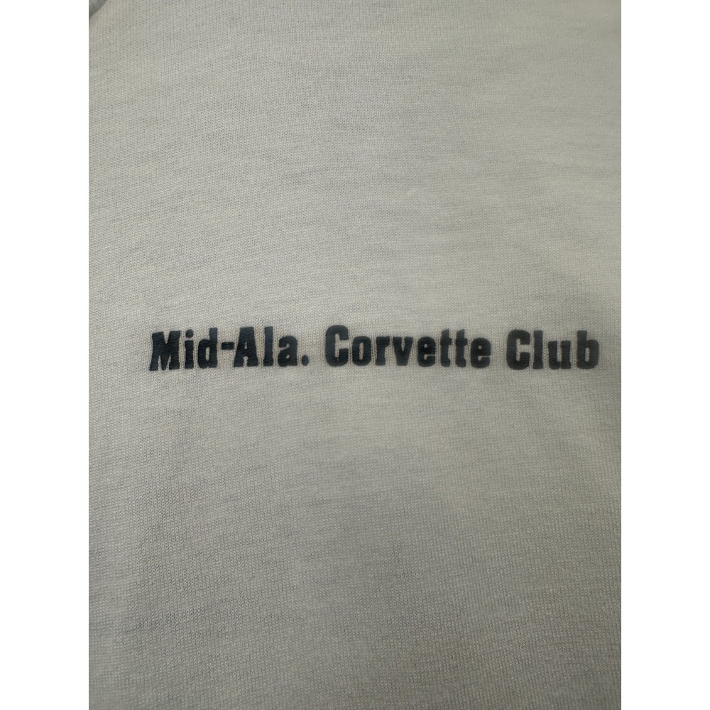 Vintage Fruit Of The Loom T Shirt Mens Medium White Mid-Alabama Corvette Club - Picture 8 of 14